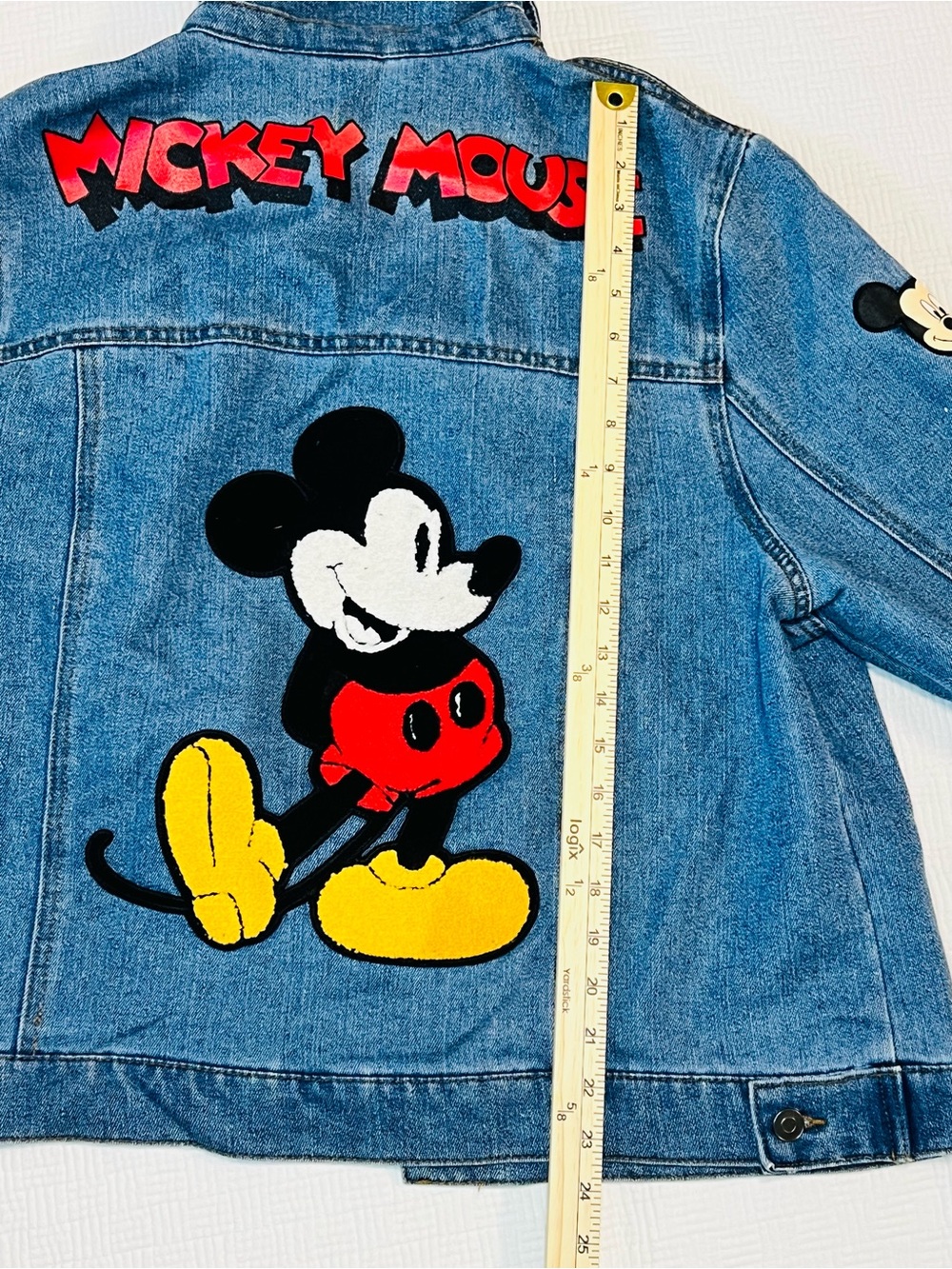 Disney Blue Denim Jacket with Mickey Mouse Patch - Picture 8 of 16